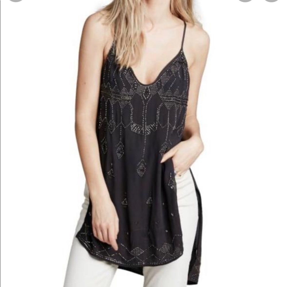FREE PEOPLE Beaded Tunic Top